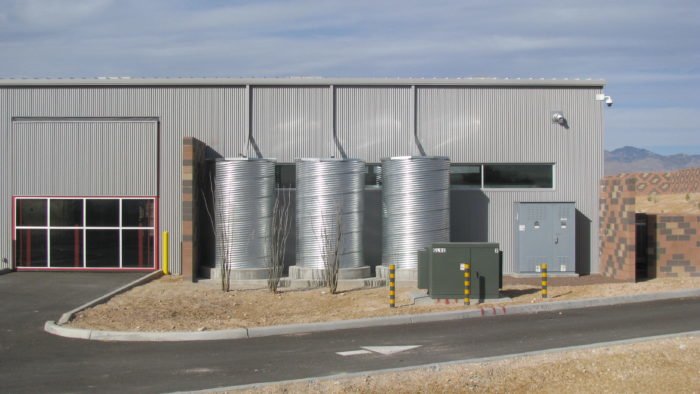 Corrugated steel water tanks