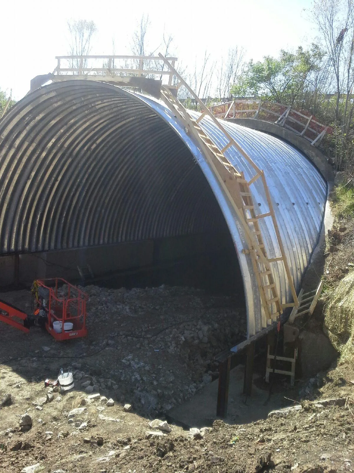 deep corrugated structural plate buried bridge