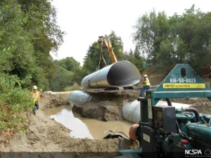 creek restoration fish passage arch structure