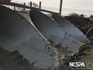 three-barrel culvert helically corrugated metal pipe