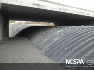 bridge replacement deep corrugated galvanized steel buried bridge