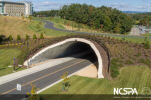 deep corrugated structural plate land bridge pedestrian bridge