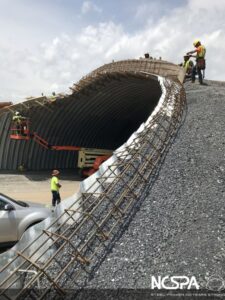 deep corrugated structural plate land bridge pedestrian bridge