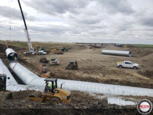 drainage basin bypass pipe diversion levee