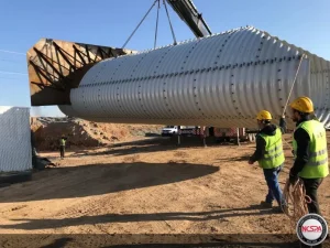 high speed rail line culvert corrugated steel plate culvert