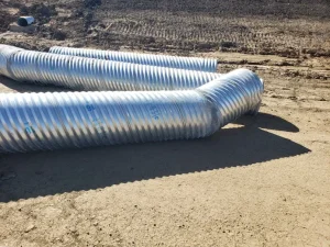 Roadway drainage infrastructure installed along the Lincoln South Beltway corridor.